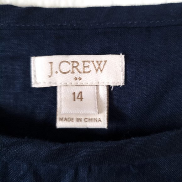 Ann Taylor Navy Linen Top - sz 14 - Picture 3 of 12